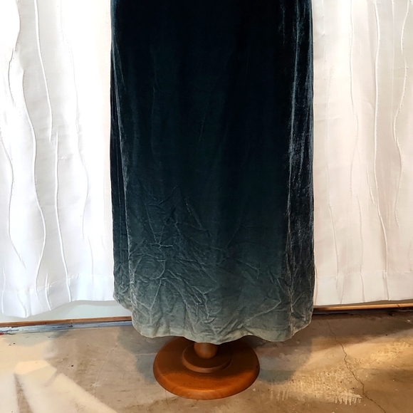 Emanuel Ungaro Velvet & Satin Ombre Green Dress - Picture 2 of 6
